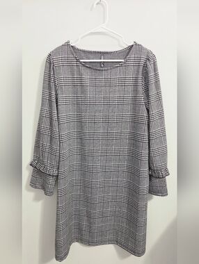 NWT Massini Black & White Plaid Shift Dress